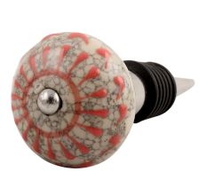 Peach Wheel Crackle Ceramic Wine Stopper