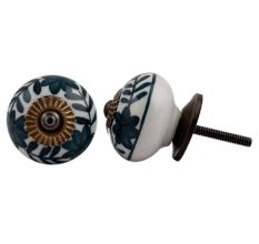 Dark Green Flower Knob