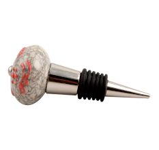 Pink Floral Crackle Ceramic Wine Stopper 