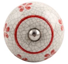 Red Floral Crackle Ceramic Wine Stopper