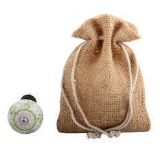 Pea Green Floral Crackle Ceramic Wine Stopper 