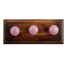 Light Purple Crackle Ceramic Wooden Hook 