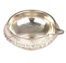 Brass Kuber Diya With Silver Polish