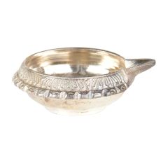 Brass Silver Finish Sacred Prayer kuber Deep Diya