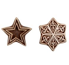 Set of 2 Piece New Mix Wooden Printing Block