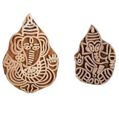 Set of 2 Piece New Mix Wooden Printing Block