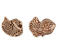 Set of 2 Piece New Mix Wooden Printing Block