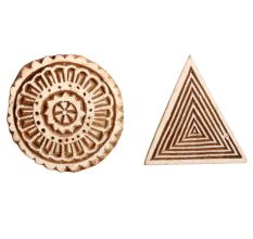 Set of 2 Piece New Mix Wooden Printing Block