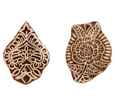 Set of 2 Piece New Mix Wooden Printing Block
