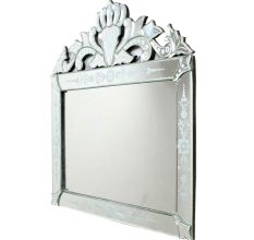 Rectangle Traditional Cut Glass and Etched Wall Mirror