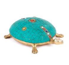 Brass Tortoise With Beautiful Stone Work