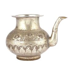 Brass Silver Plated Holy Water Pot With A  Stout