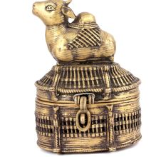 Bronze Dhokra Art Jewellery Box With A Nandi