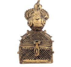 Bronze Dhokra Art Jewellery Box With A Bird On It