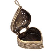 Bronze Dhokra Art Heart Shaped Jewellery Box