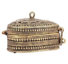 Bronze Dhokra Art Heart Shaped Jewellery Box
