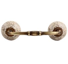 White Flower Crackle Ceramic Bridge Handle