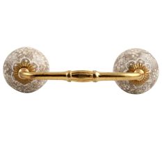 White Flower Crackle Ceramic Bridge Handle