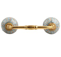 Turquoise Wheel Crackle Ceramic Bridge Handle