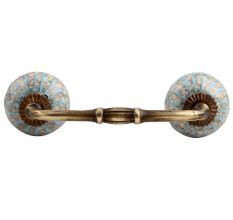 Turquoise Wheel Crackle Ceramic Bridge Handle