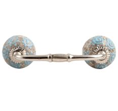 Blue Circles Crackle Ceramic Bridge Handle