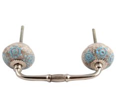 Blue Circles Crackle Ceramic Bridge Handle