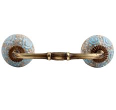 Blue Circles Crackle Ceramic Bridge Handle
