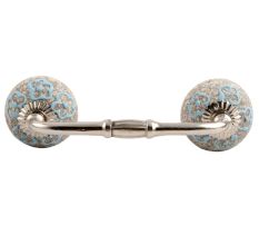 Sky Blue Floral Crackle Ceramic Bridge Handle