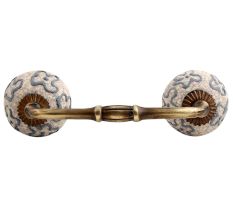 Slate Blue Crackle Ceramic Bridge Handle