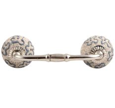 Slate Blue Crackle Ceramic Bridge Handle