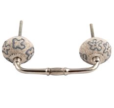 Slate Blue Crackle Ceramic Bridge Handle