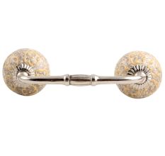 Light Yellow Floral Crackle Ceramic Bridge Handle