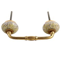 Mixed Circular Crackle Ceramic Bridge Handle