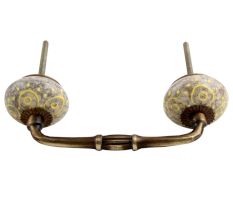 Mixed Circular Crackle Ceramic Bridge Handle