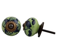 Navy Blue Leaf Knob