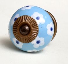 Sky Blue Flower Knob