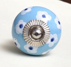 Sky Blue Flower Knob