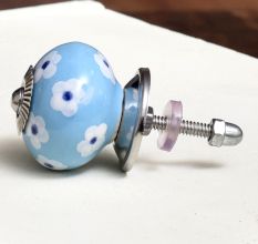 Sky Blue Flower Knob