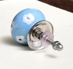Sky Blue Flower Knob