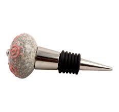 Pink Round Crackle Ceramic Wine Stopper
