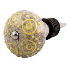 Mixed Circular Crackle Ceramic Wine Stopper
