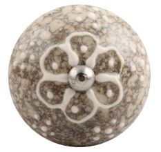 White Flower Crackle Ceramic Wine Stopper