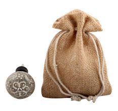 White Flower Crackle Ceramic Wine Stopper