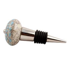 Turquoise Wheel Crackle Ceramic Wine Stopper