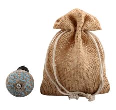 Sky Blue Floral Crackle Ceramic Wine Stoppper