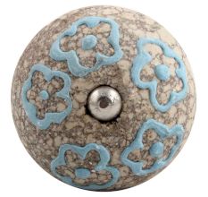 Sky Blue Floral Crackle Ceramic Wine Stoppper
