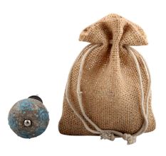 Blue Circles Crackle Ceramic Wine Stopper