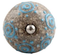 Blue Circles Crackle Ceramic Wine Stopper