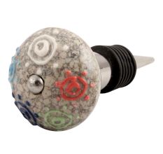 Mixed Circular Crackle Ceramic Wine Stopper