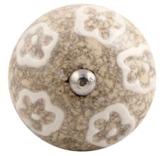 White Floral Crackle Ceramic Wine Stopper